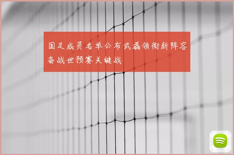 国足成员名单公布武磊领衔新阵容备战世预赛关键战